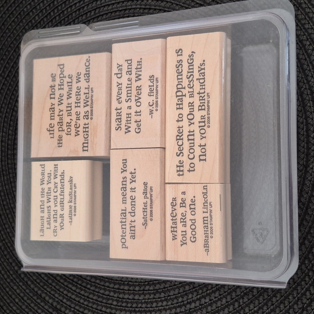 STAMPIN' UP! Retired 2006 'Edgy Eloquence' Stamp Set, Set of 6 Stamps